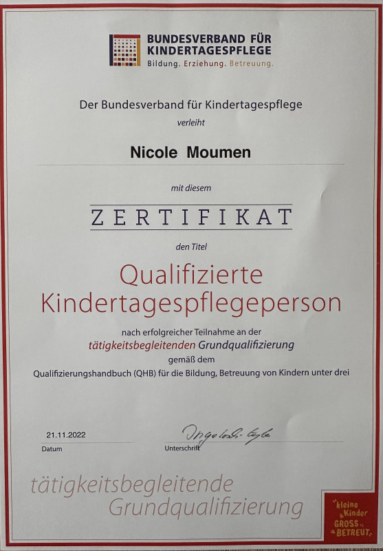 Bundeszertifikat 160+ QHB